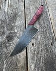 Western Mini-Chef's Knife — Dyed Maple Burl & Linen