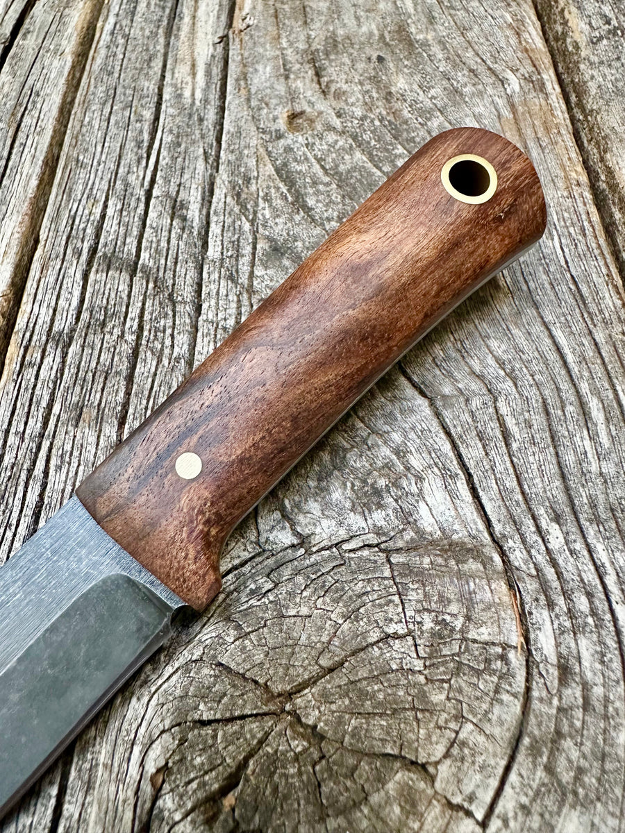 Survival Scout Knife — Maple Root & Brass