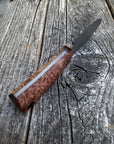 Survival Scout Knife — Maple Burl & Linen