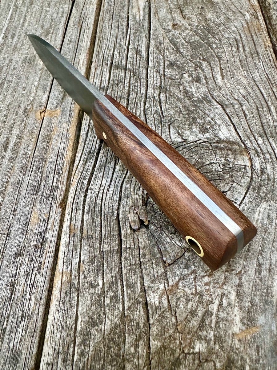 Survival Scout Knife — Maple Root & Brass