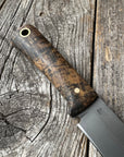 Survival Scout Knife — Spalted Maple & Brass