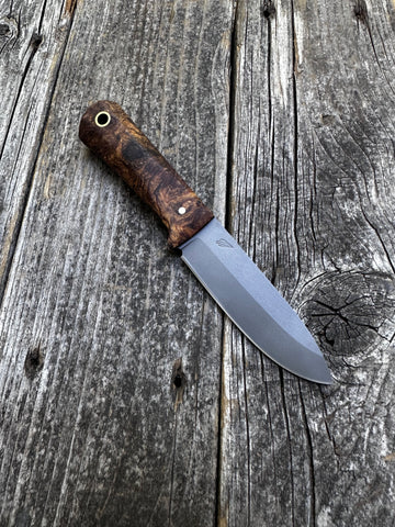 Mountain Scout Knife — Spalted Maple & Brass