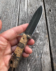 Mountain Scout Knife — Spalted Hackberry & Linen Micarta