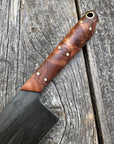 Western Mini-Chef's Knife — Maple Burl & Brass