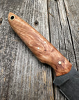 Drop-Point Harvester— Maple Burl & Brass