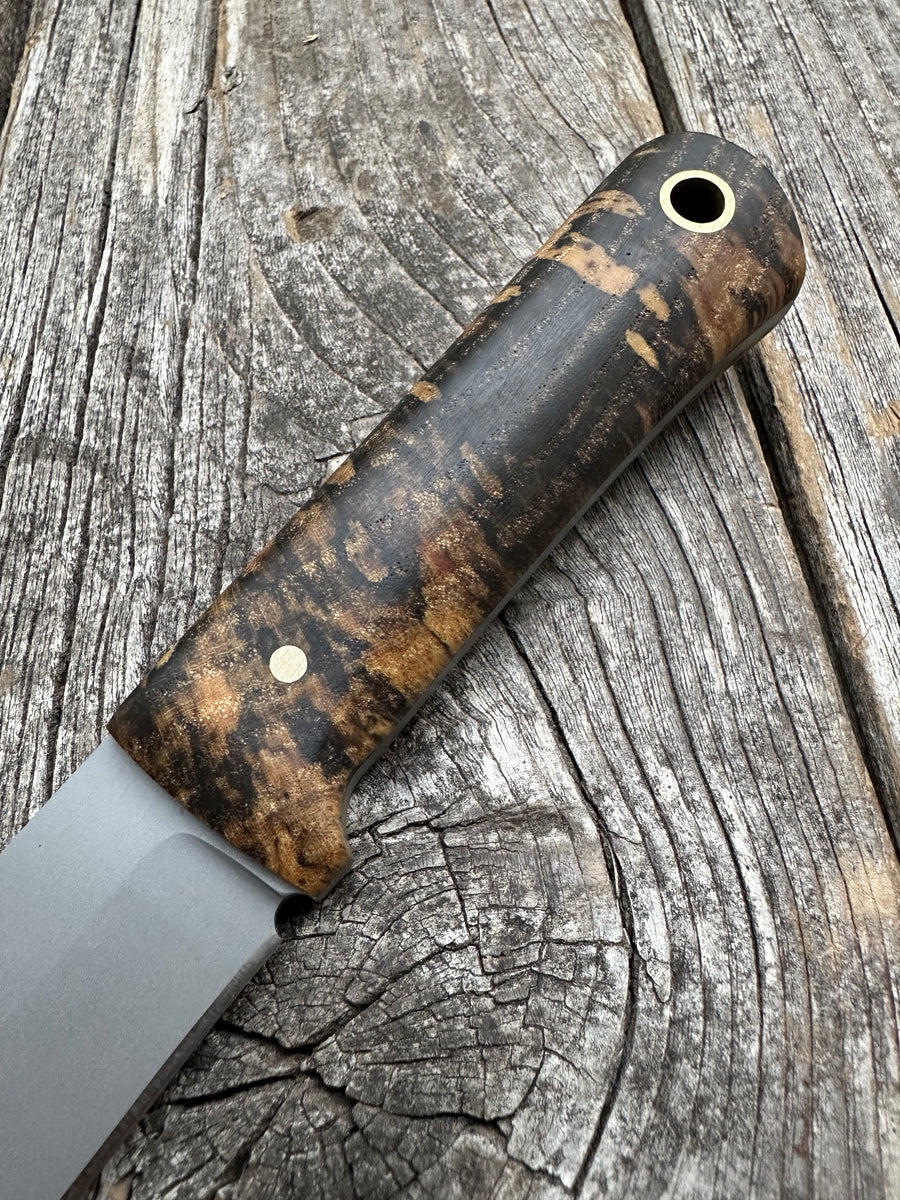 Mountain Scout Knife — Spalted Maple & Brass