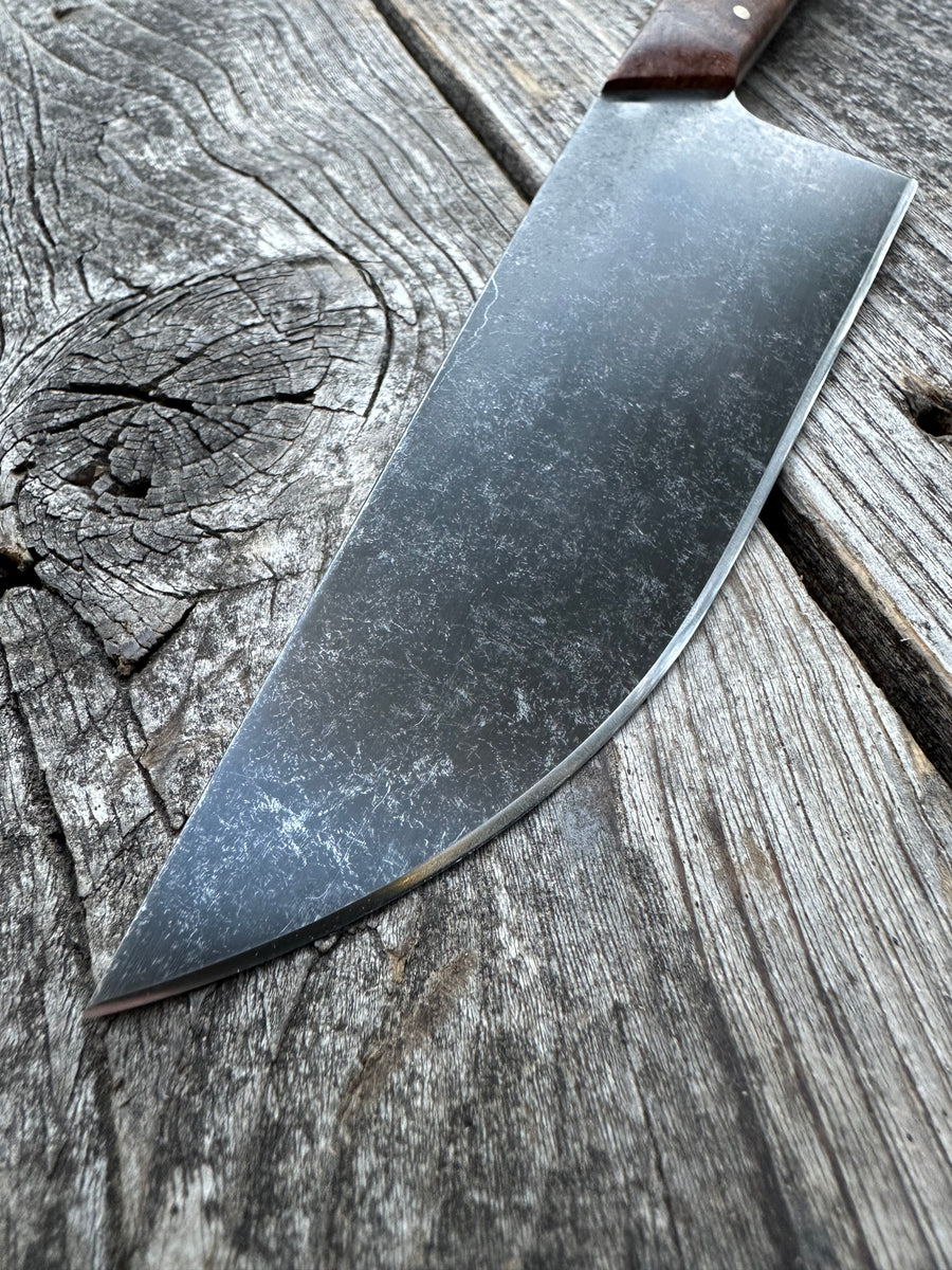 Western Mini-Chef's Knife — Maple Burl & Brass