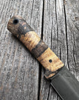 Mountain Scout Knife — Spalted Hackberry & Linen Micarta