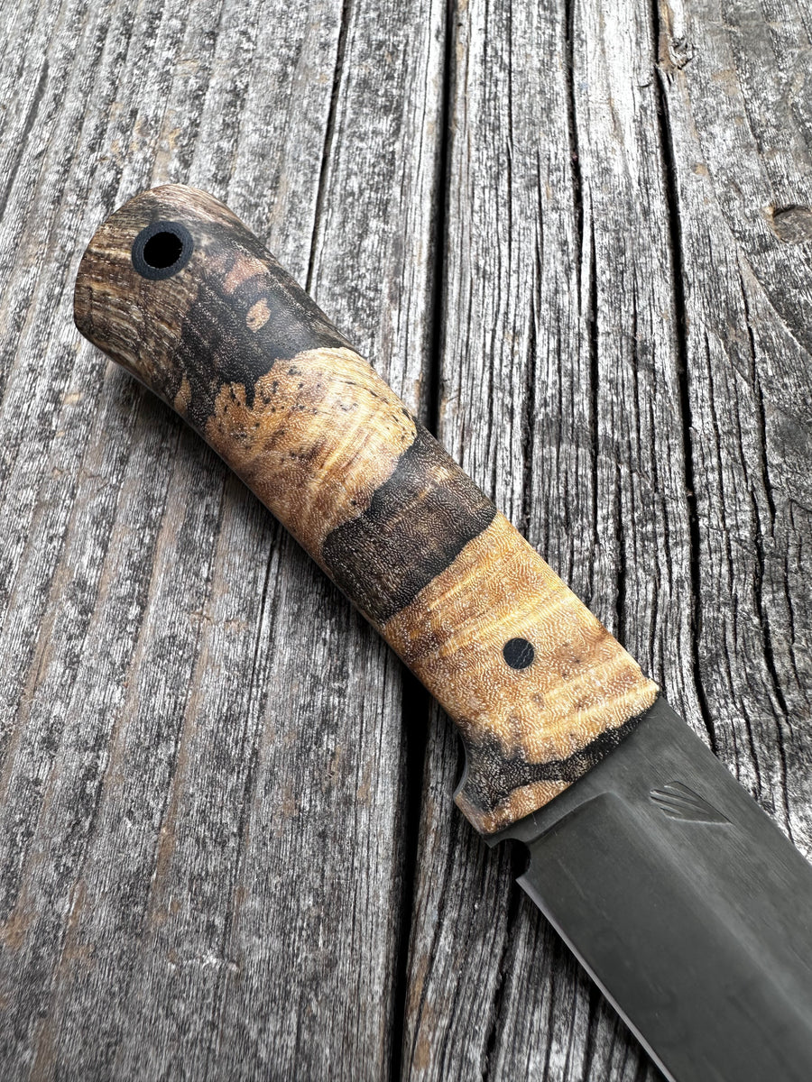 Mountain Scout Knife — Spalted Hackberry & Linen Micarta