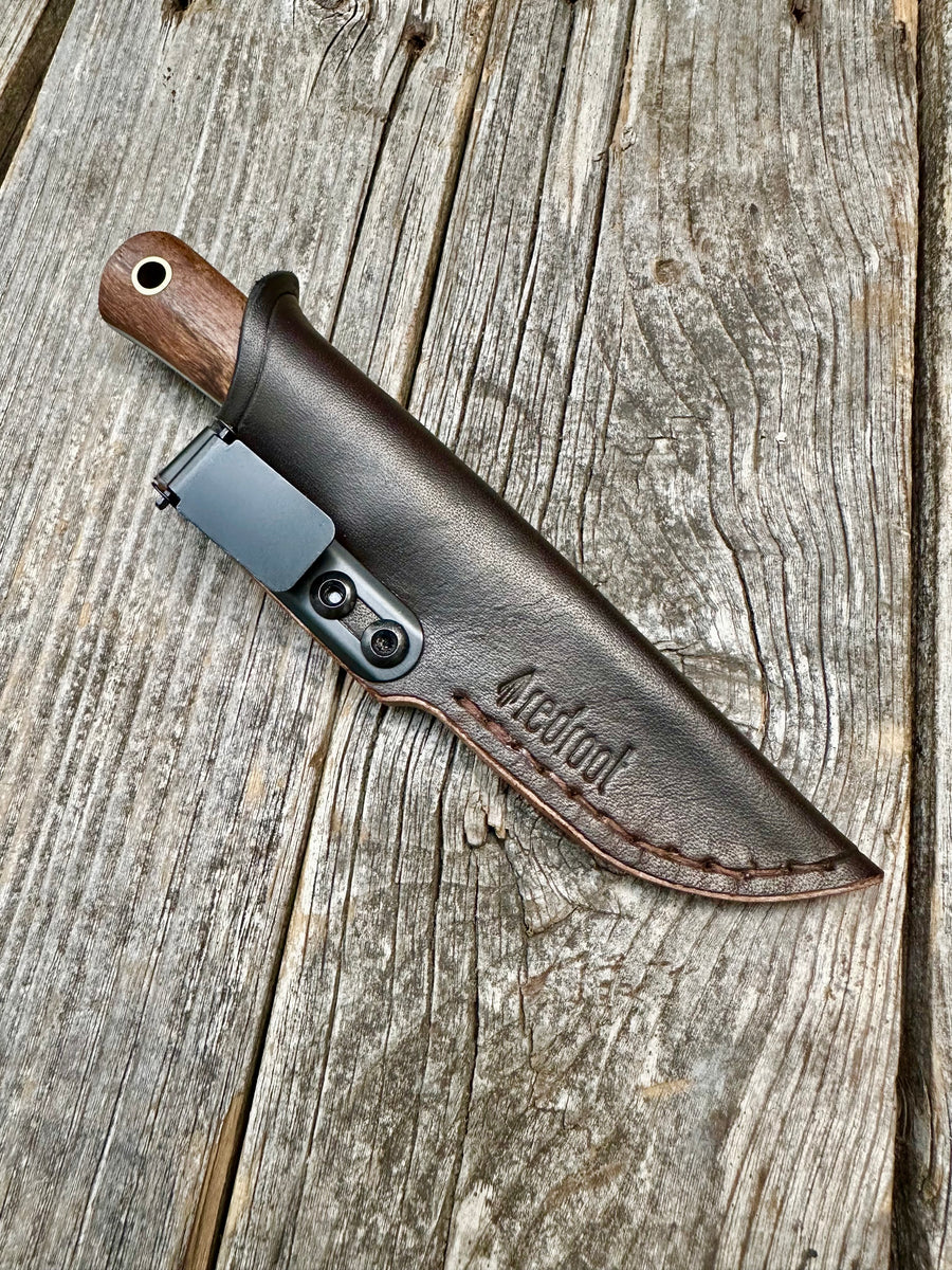 Survival Scout Knife — Maple Root & Brass