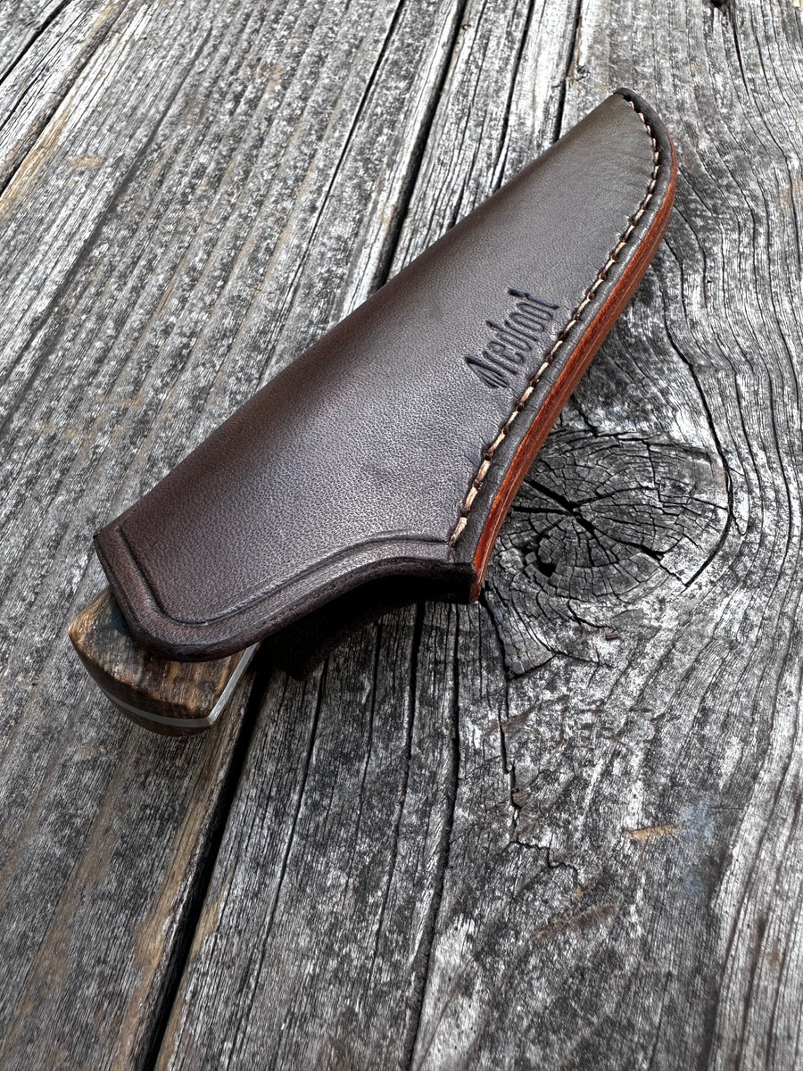 Mountain Scout Knife — Spalted Hackberry & Linen Micarta