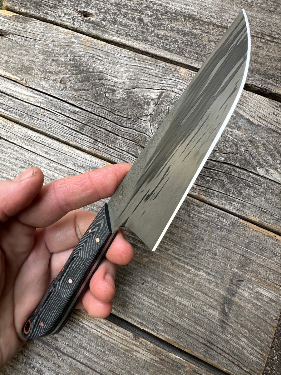 Western Mini-Chef's Knife — Linen Micarta & Copper