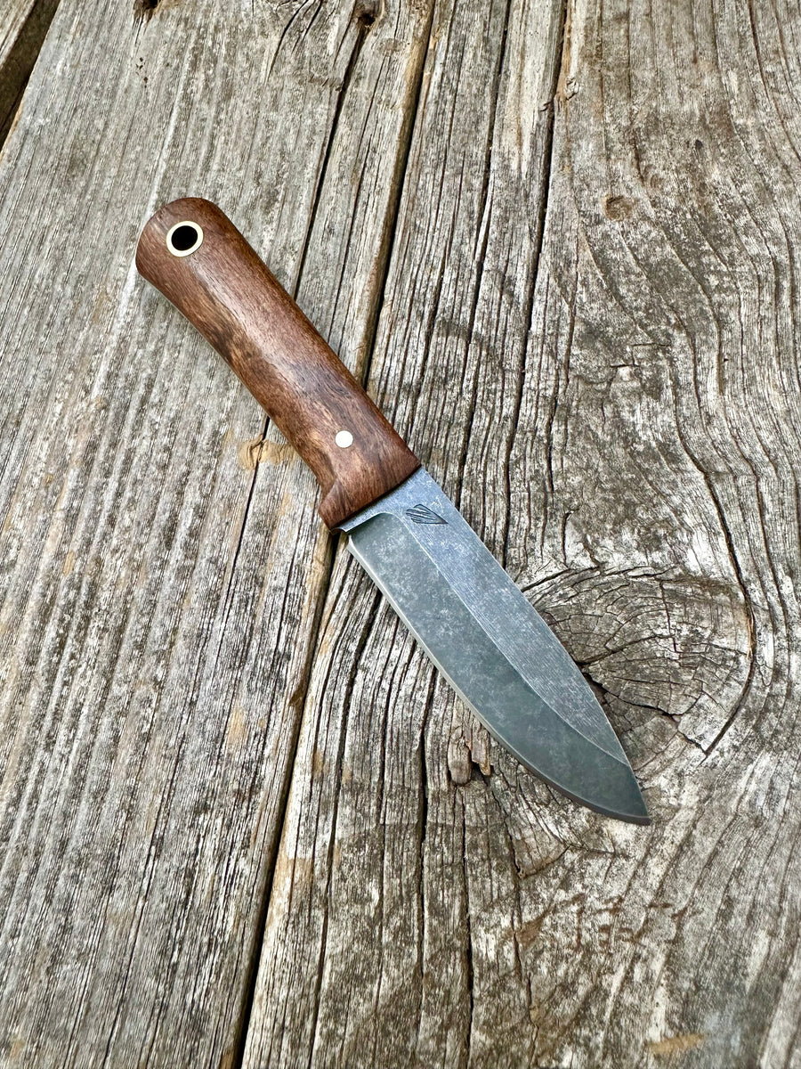 Survival Scout Knife — Maple Root & Brass