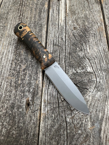 Mountain Scout Knife — Spalted Maple & Brass