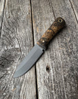 Survival Scout Knife — Spalted Maple & Brass