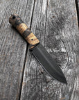 Mountain Scout Knife — Spalted Hackberry & Linen Micarta