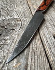 Western Paring Knife 3.75" —  Terra-Cotta Burl Micarta & Linen