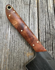 Western Mini-Chef's Knife — Maple Burl & Brass