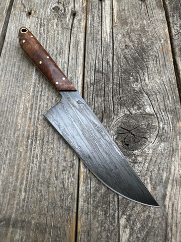 Western Mini-Chef's Knife — Ambrosia Maple & Brass