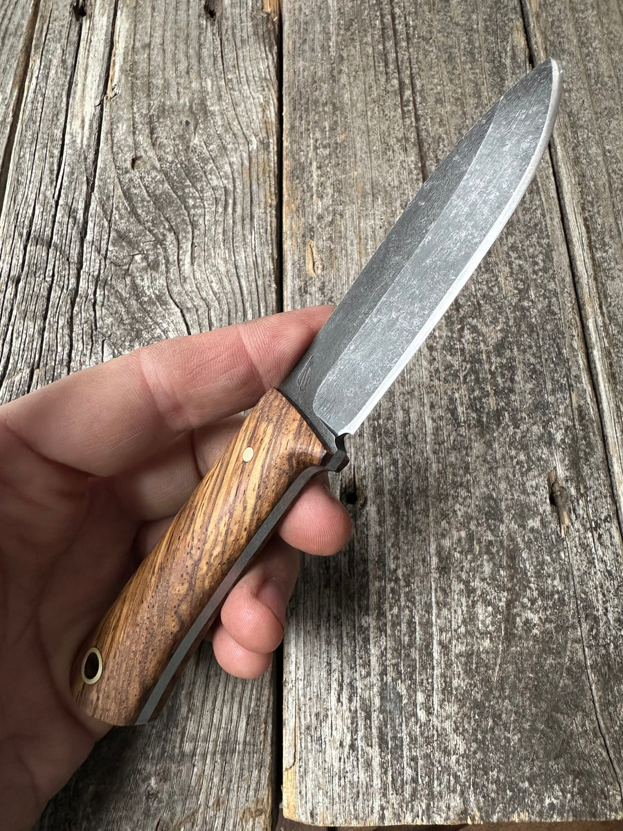 Mountain Scout Knife — Zebrawood & Brass