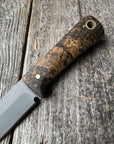 Survival Scout Knife — Spalted Maple & Brass