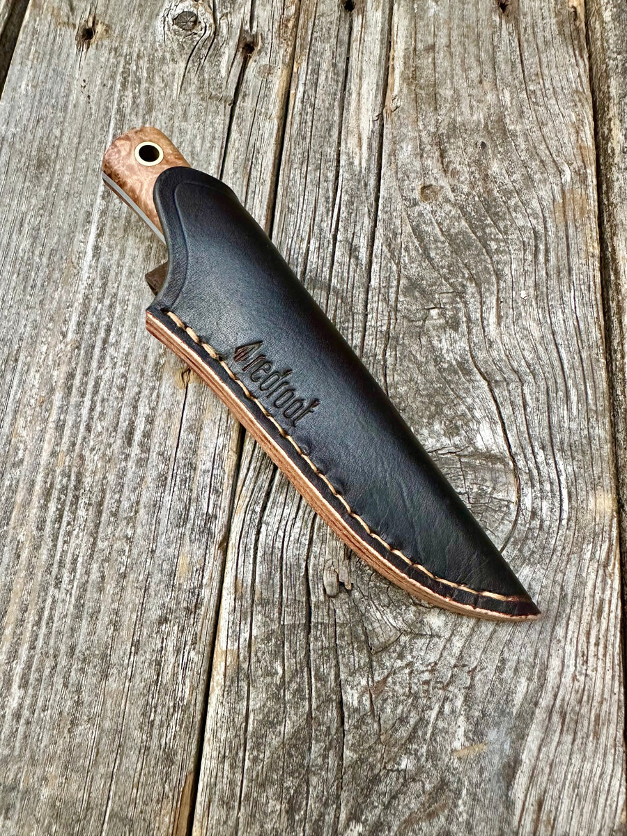 Survival Scout Knife — Maple Burl & Brass