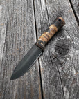 Mountain Scout Knife — Spalted Hackberry & Linen Micarta