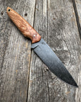 Drop-Point Harvester— Maple Burl & Brass