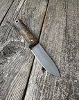 Survival Scout Knife — Spalted Maple & Brass