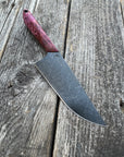 Western Mini-Chef's Knife — Dyed Maple Burl & Linen