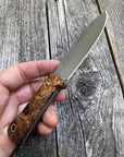 Mountain Scout Knife — Spalted Maple & Brass