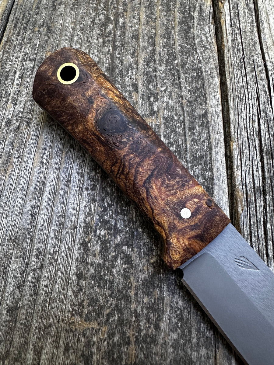 Mountain Scout Knife — Spalted Maple & Brass