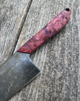 Western Mini-Chef's Knife — Dyed Maple Burl & Linen