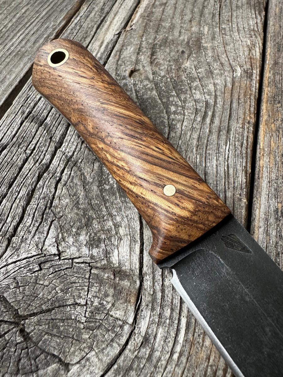 Mountain Scout Knife — Zebrawood & Brass