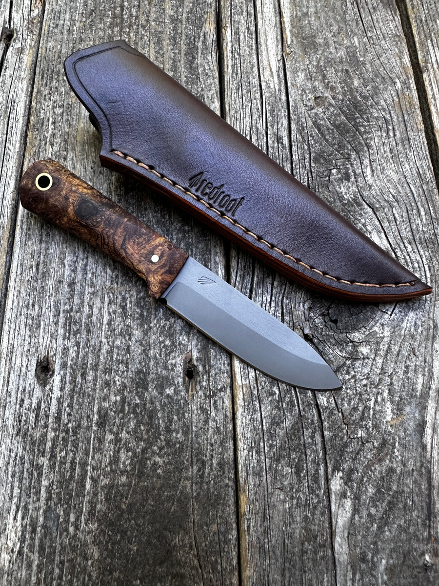 Mountain Scout Knife — Spalted Maple & Brass