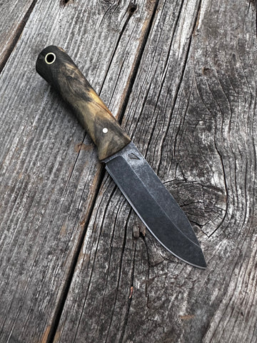 Mountain Scout Knife — Buckeye Burl & Brass