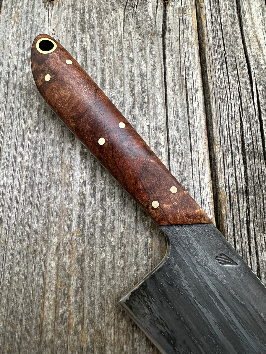 Western Mini-Chef's Knife — Ambrosia Maple & Brass