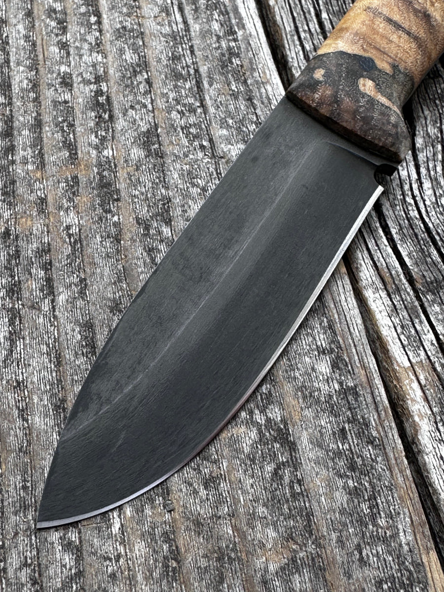 Mountain Scout Knife — Spalted Hackberry & Linen Micarta