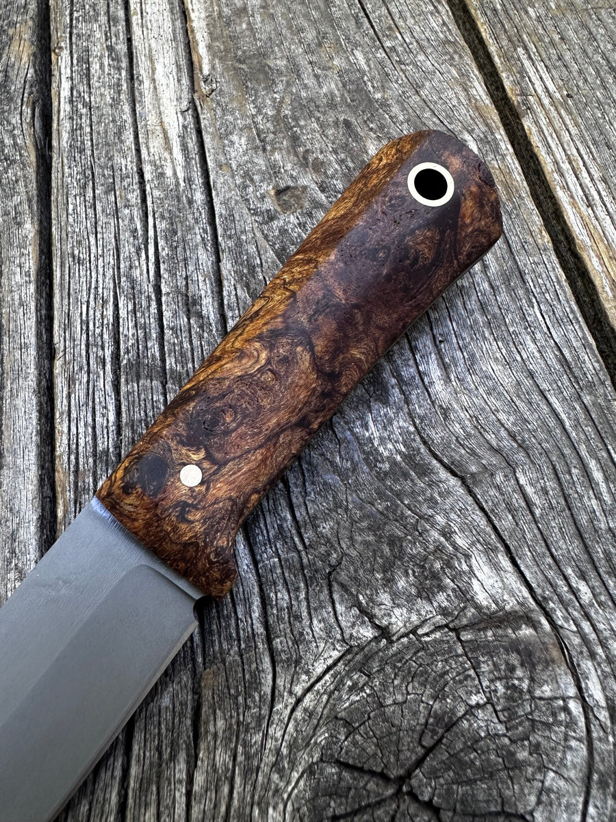 Mountain Scout Knife — Spalted Maple & Brass