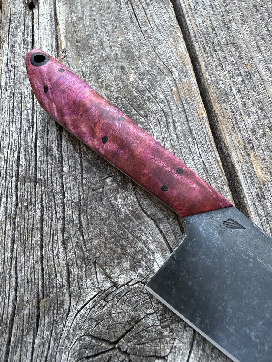 Western Mini-Chef's Knife — Dyed Maple Burl & Linen