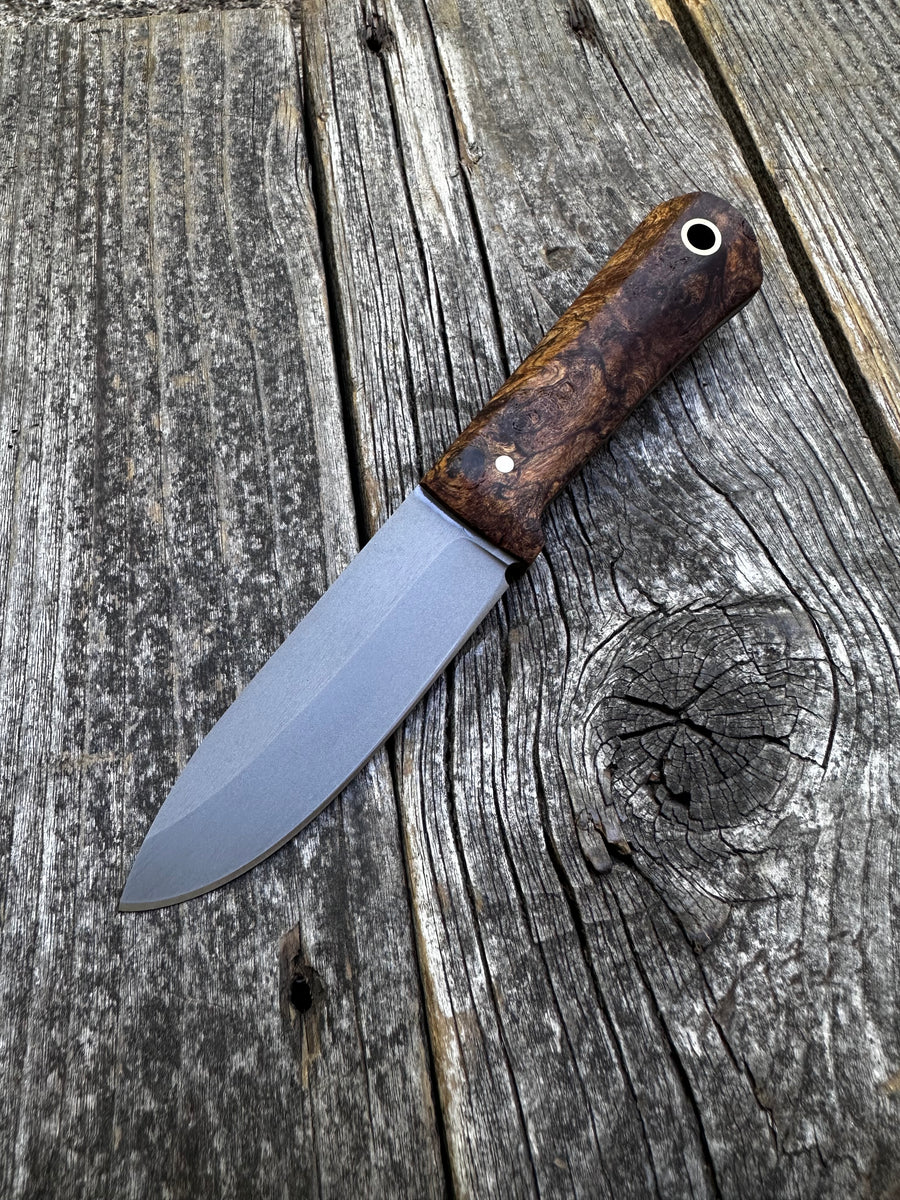 Mountain Scout Knife — Spalted Maple & Brass