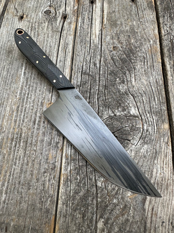 Western Mini-Chef's Knife — Linen Micarta & Copper