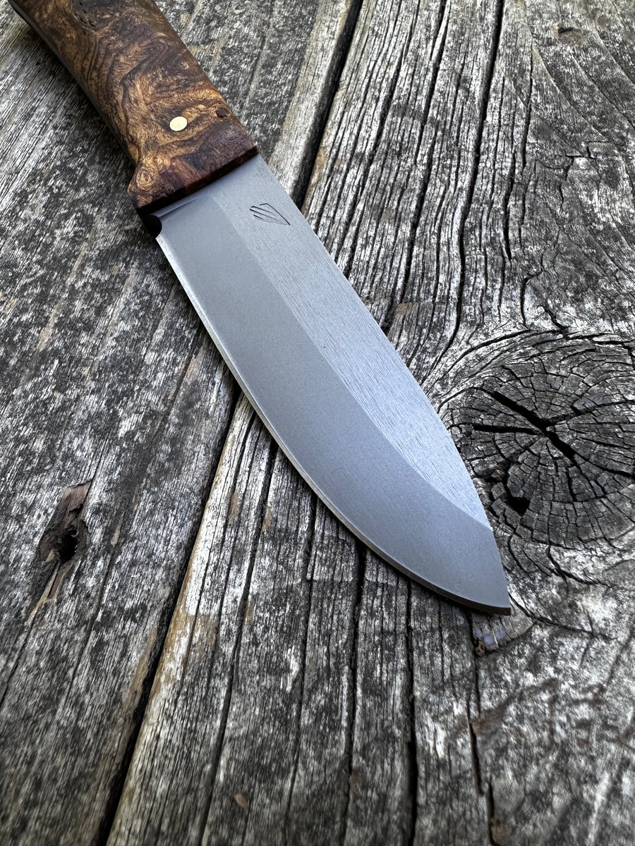 Mountain Scout Knife — Spalted Maple & Brass