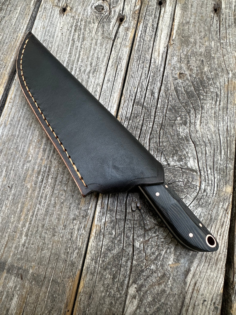 Western Mini-Chef's Knife — Linen Micarta & Copper