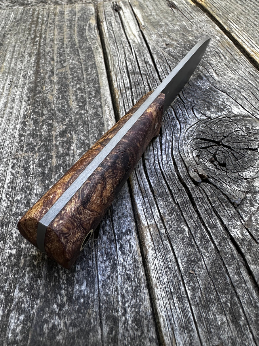 Mountain Scout Knife — Spalted Maple & Brass