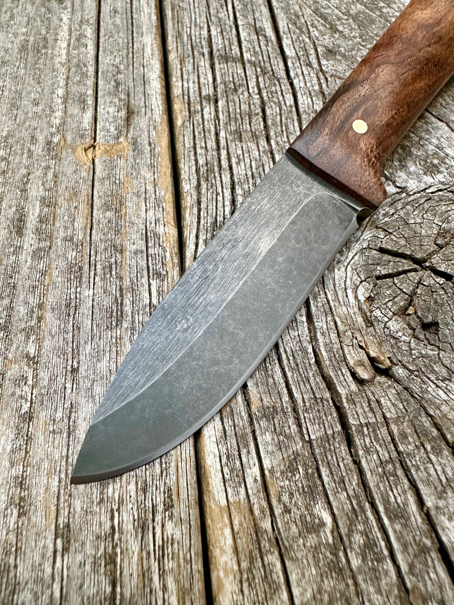 Survival Scout Knife — Maple Root & Brass