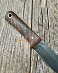 Survival Scout Knife — Feathered Walnut & Brass