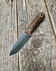 Survival Scout Knife — Feathered Walnut & Brass