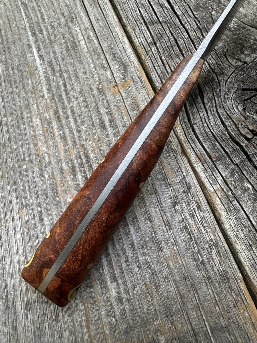 Western Mini-Chef's Knife — Ambrosia Maple & Brass