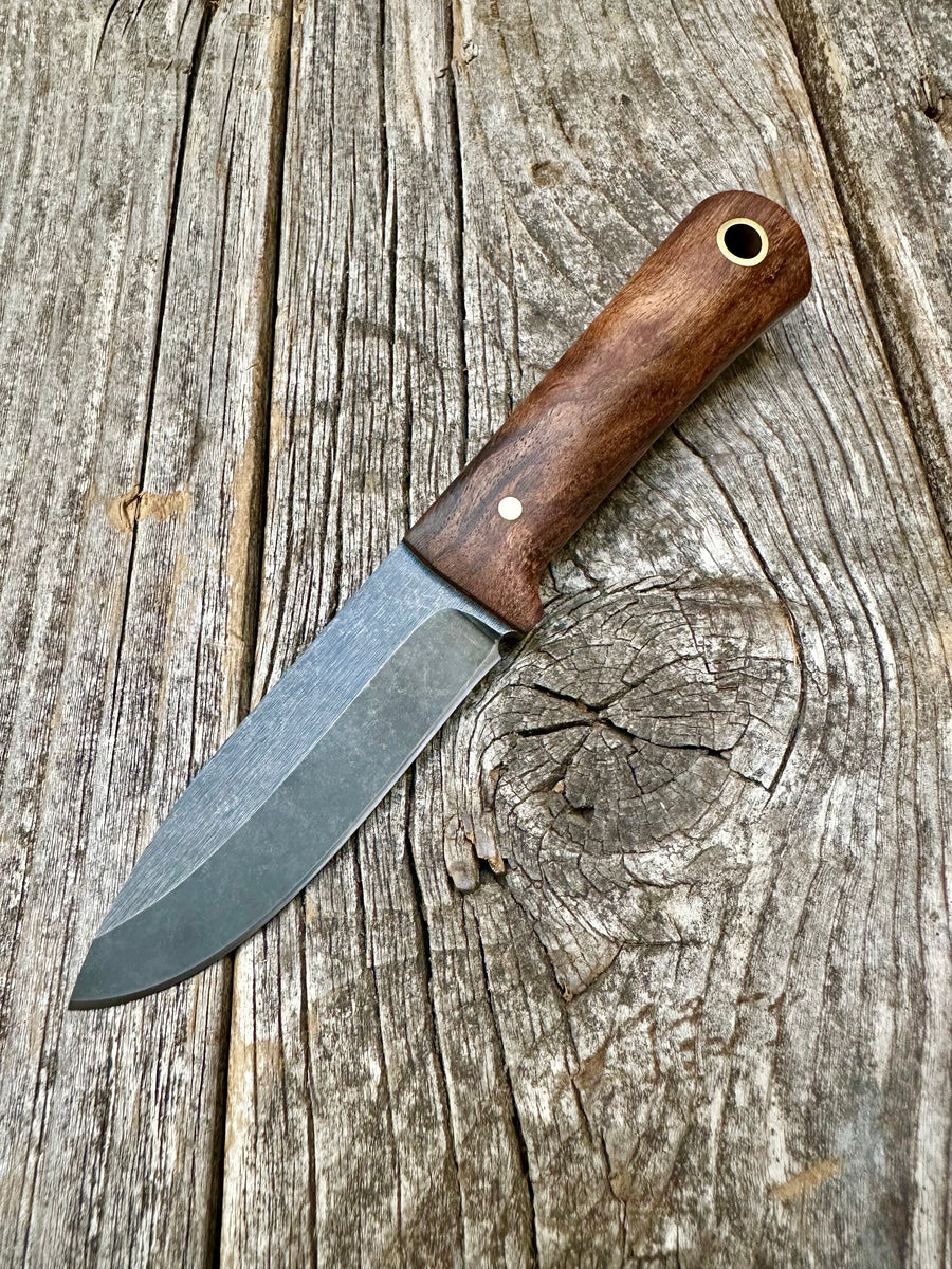 Survival Scout Knife — Maple Root & Brass